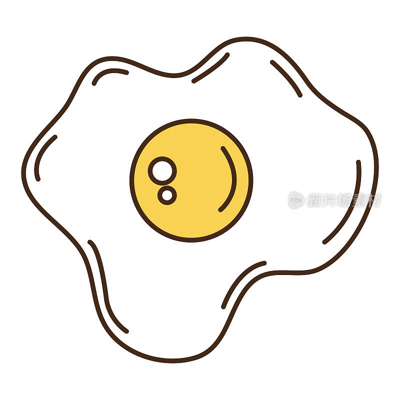 egg fried isolated icon